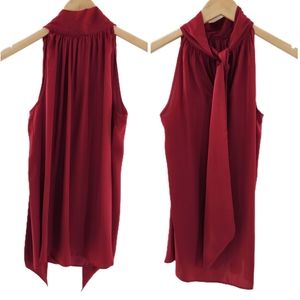 Max Studio Raspberry Sleeveless Halter Top w/ Tie Neck Womens Size XSmall